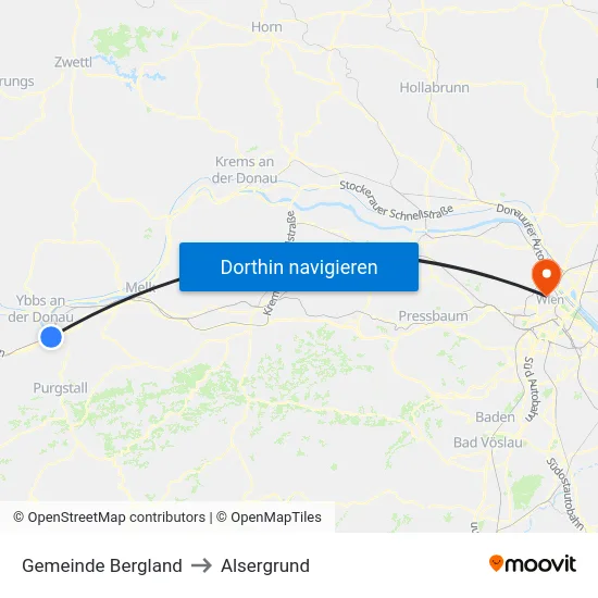 Gemeinde Bergland to Alsergrund map