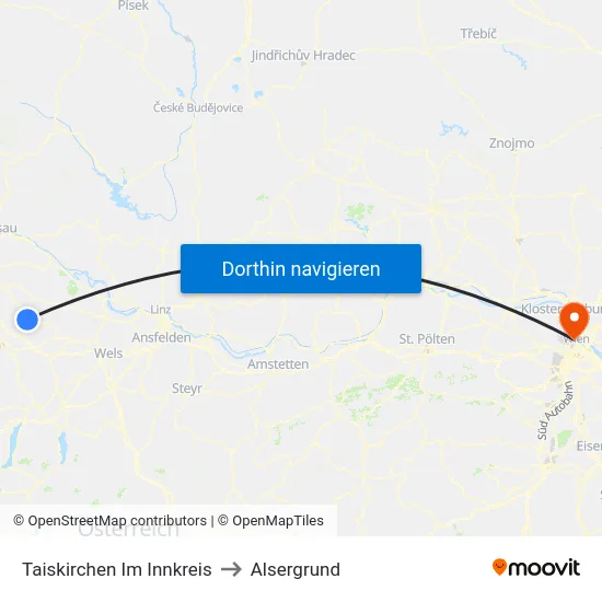 Taiskirchen Im Innkreis to Alsergrund map