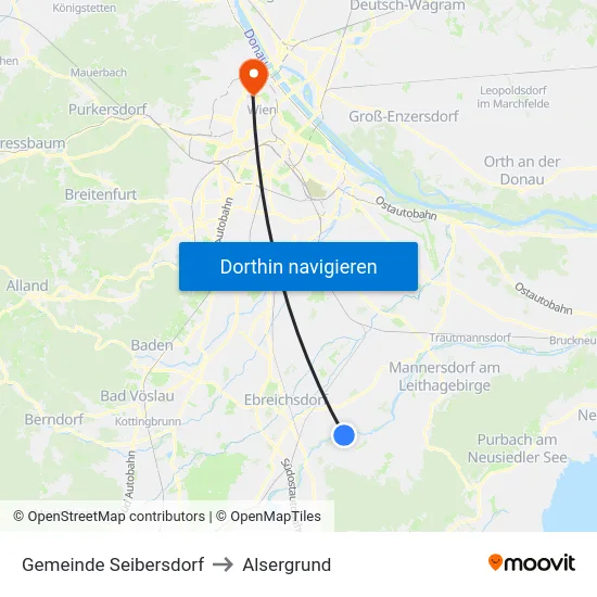 Gemeinde Seibersdorf to Alsergrund map