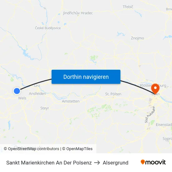 Sankt Marienkirchen An Der Polsenz to Alsergrund map