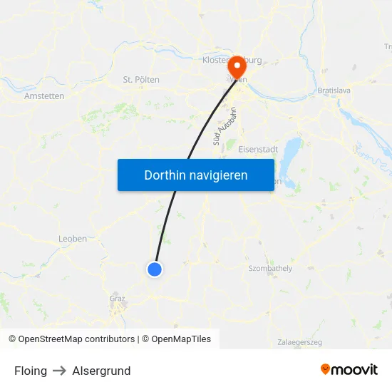 Floing to Alsergrund map