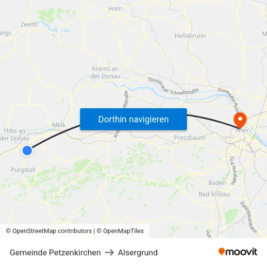 Gemeinde Petzenkirchen to Alsergrund map