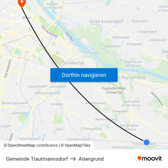 Gemeinde Trautmannsdorf to Alsergrund map