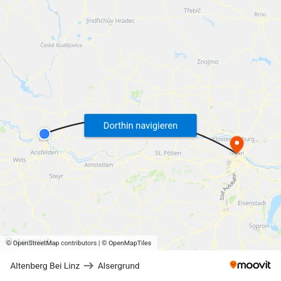Altenberg Bei Linz to Alsergrund map