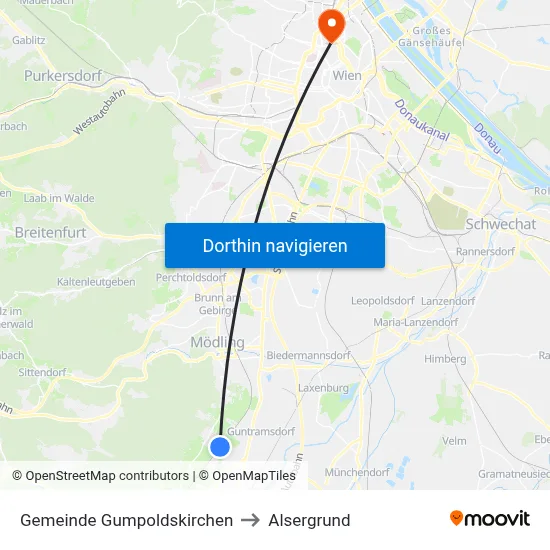 Gemeinde Gumpoldskirchen to Alsergrund map