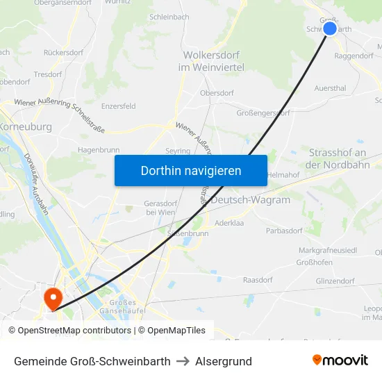 Gemeinde Groß-Schweinbarth to Alsergrund map