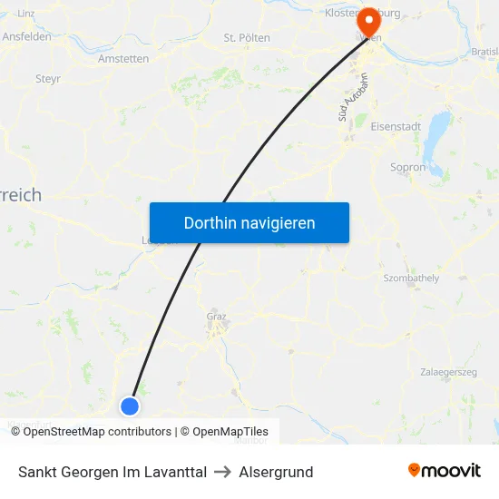 Sankt Georgen Im Lavanttal to Alsergrund map