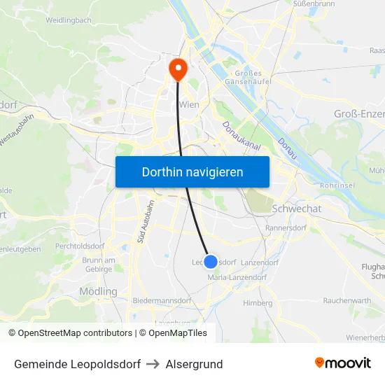 Gemeinde Leopoldsdorf to Alsergrund map