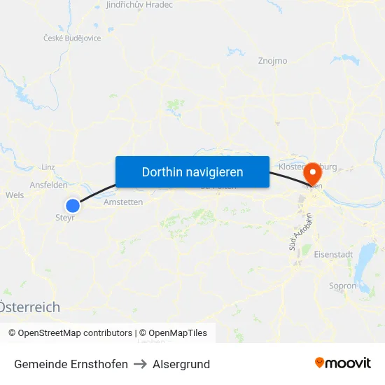 Gemeinde Ernsthofen to Alsergrund map