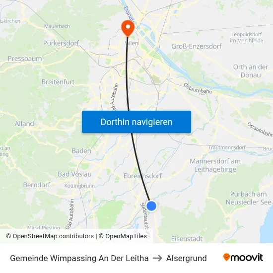 Gemeinde Wimpassing An Der Leitha to Alsergrund map