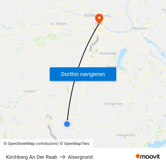 Kirchberg An Der Raab to Alsergrund map