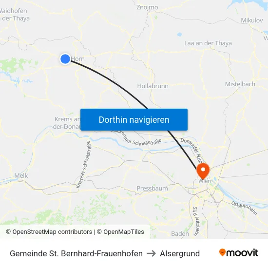 Gemeinde St. Bernhard-Frauenhofen to Alsergrund map