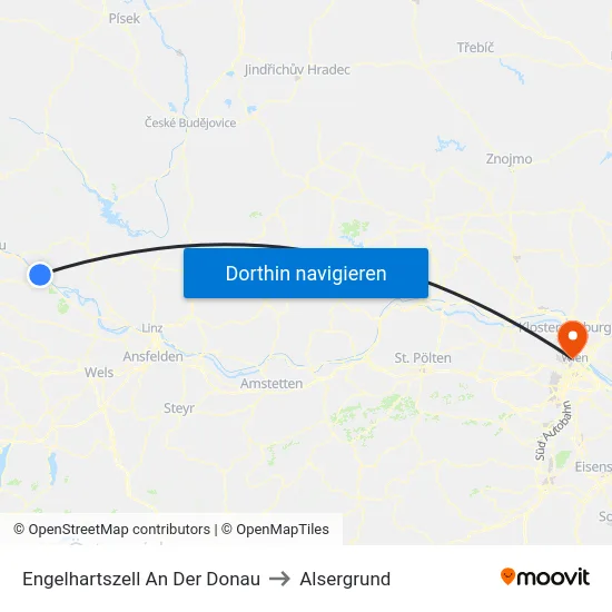 Engelhartszell An Der Donau to Alsergrund map