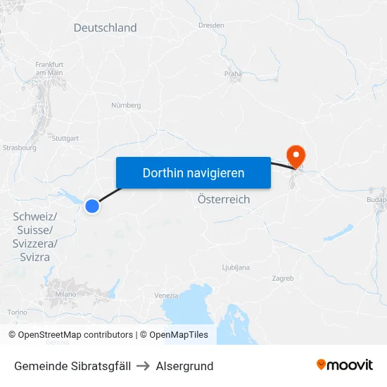 Gemeinde Sibratsgfäll to Alsergrund map