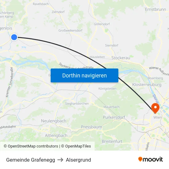 Gemeinde Grafenegg to Alsergrund map