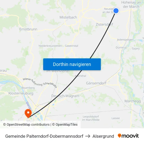 Gemeinde Palterndorf-Dobermannsdorf to Alsergrund map