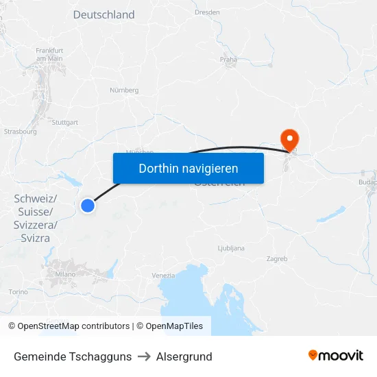 Gemeinde Tschagguns to Alsergrund map