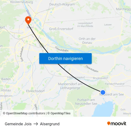 Gemeinde Jois to Alsergrund map