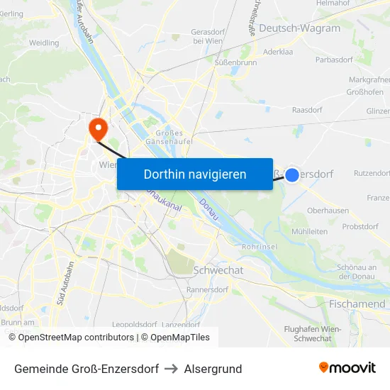 Gemeinde Groß-Enzersdorf to Alsergrund map