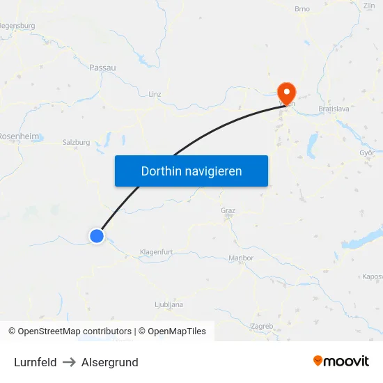 Lurnfeld to Alsergrund map