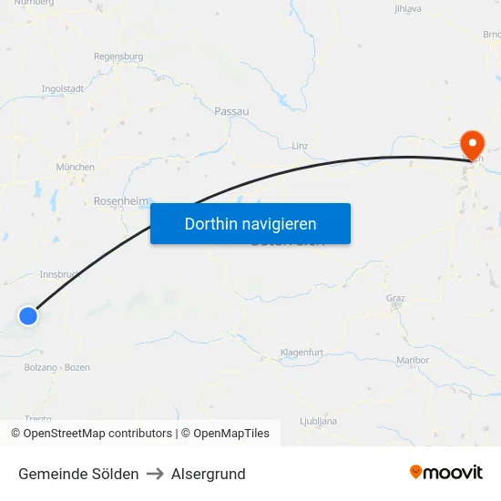 Gemeinde Sölden to Alsergrund map