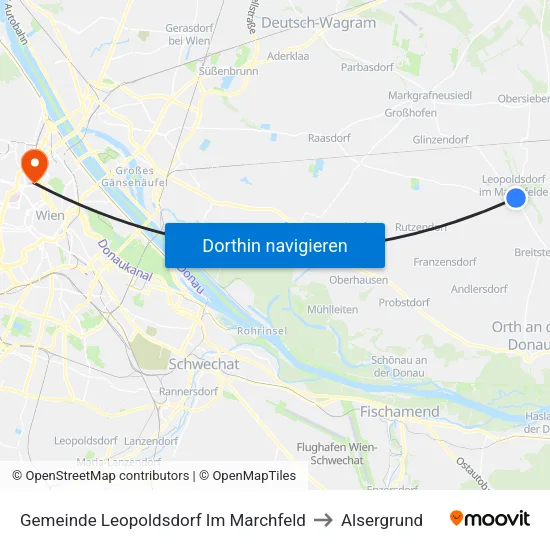 Gemeinde Leopoldsdorf Im Marchfeld to Alsergrund map