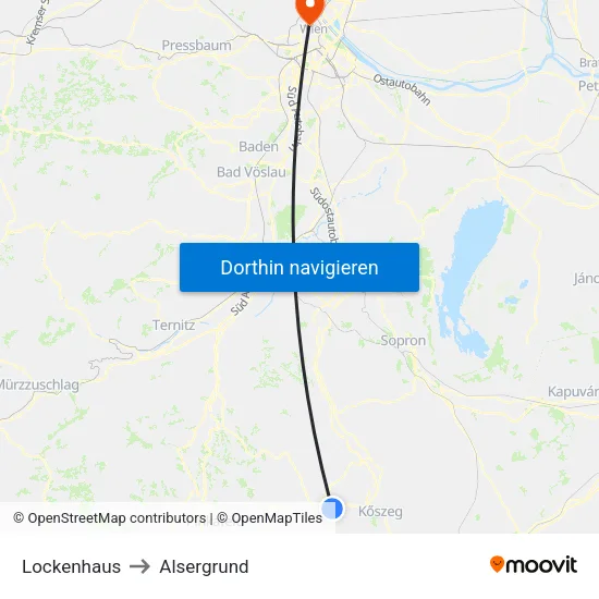 Lockenhaus to Alsergrund map