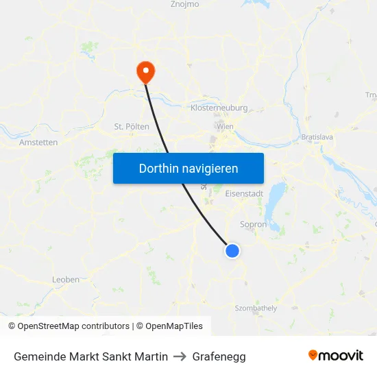 Gemeinde Markt Sankt Martin to Grafenegg map