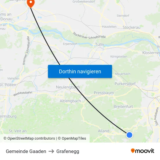 Gemeinde Gaaden to Grafenegg map