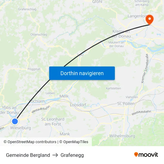 Gemeinde Bergland to Grafenegg map