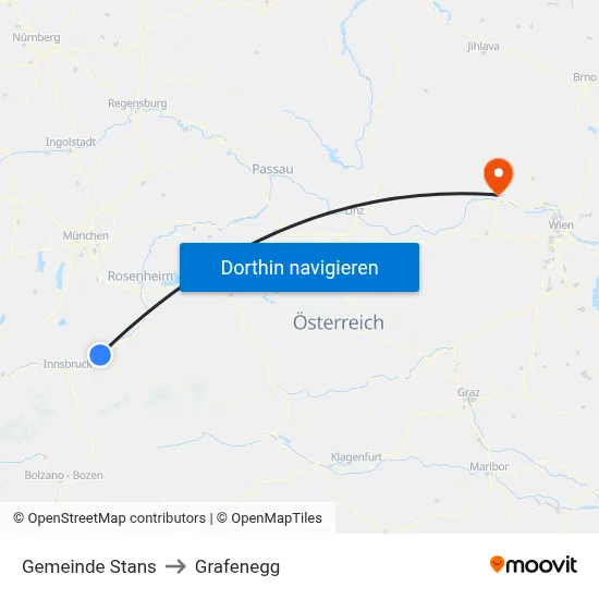 Gemeinde Stans to Grafenegg map
