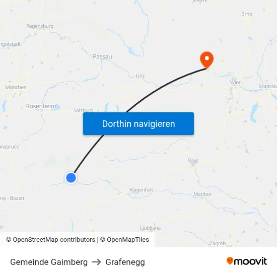 Gemeinde Gaimberg to Grafenegg map