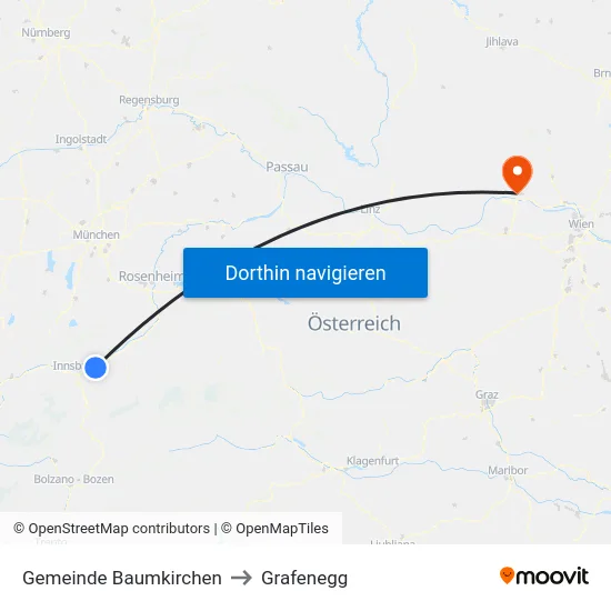 Gemeinde Baumkirchen to Grafenegg map