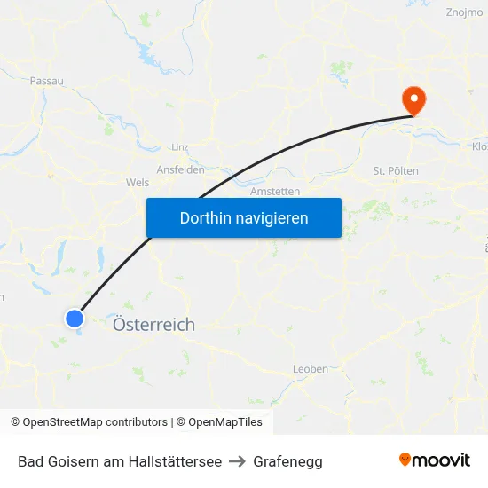 Bad Goisern am Hallstättersee to Grafenegg map