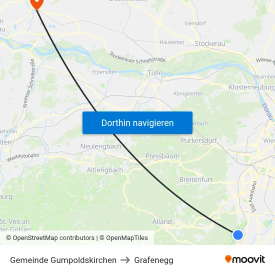 Gemeinde Gumpoldskirchen to Grafenegg map