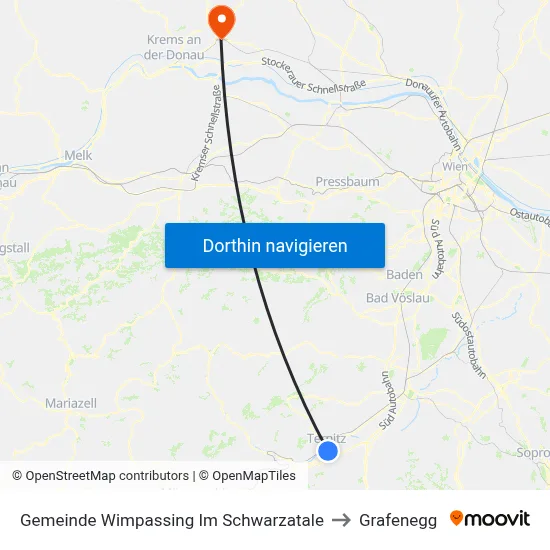 Gemeinde Wimpassing Im Schwarzatale to Grafenegg map