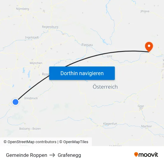 Gemeinde Roppen to Grafenegg map