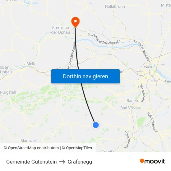 Gemeinde Gutenstein to Grafenegg map