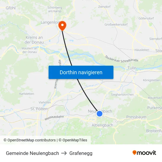 Gemeinde Neulengbach to Grafenegg map