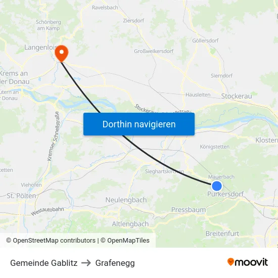 Gemeinde Gablitz to Grafenegg map