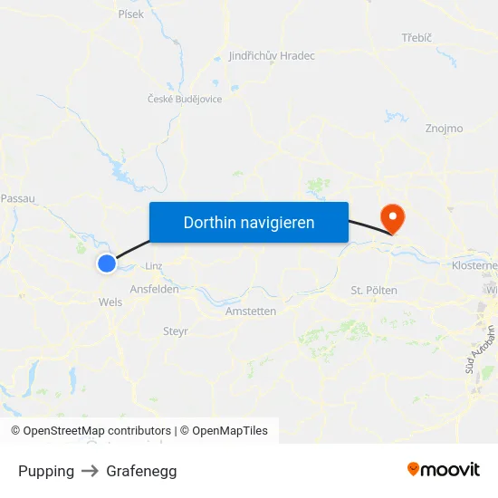 Pupping to Grafenegg map