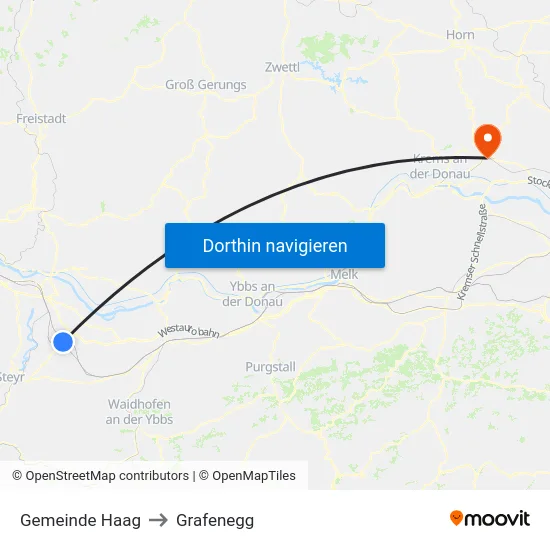 Gemeinde Haag to Grafenegg map