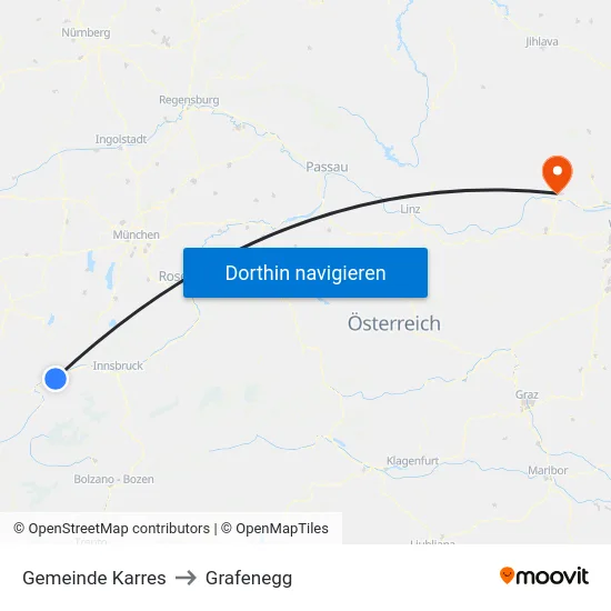Gemeinde Karres to Grafenegg map