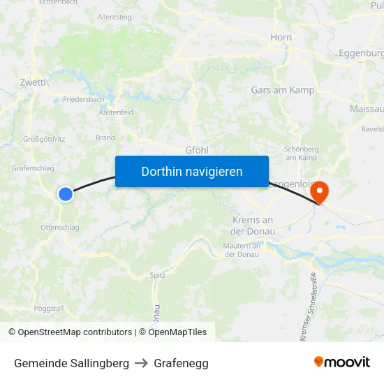 Gemeinde Sallingberg to Grafenegg map