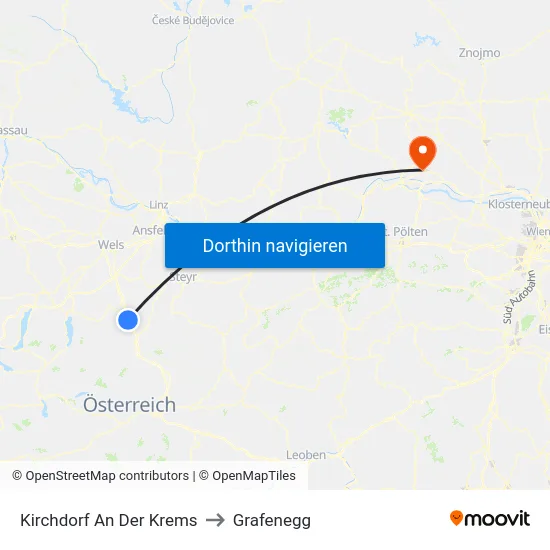 Kirchdorf An Der Krems to Grafenegg map