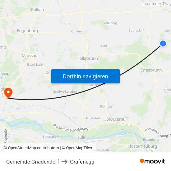 Gemeinde Gnadendorf to Grafenegg map