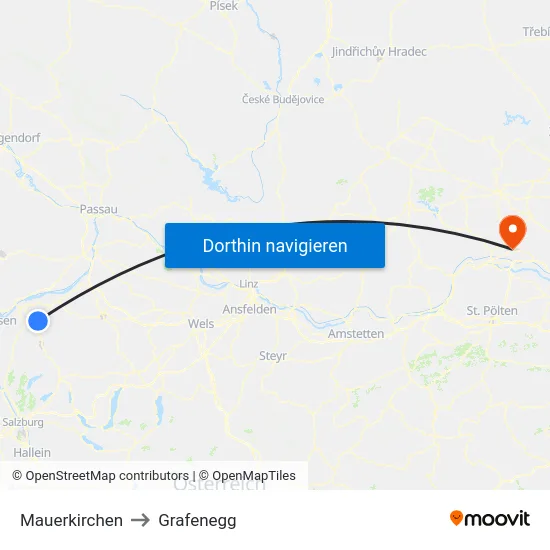Mauerkirchen to Grafenegg map