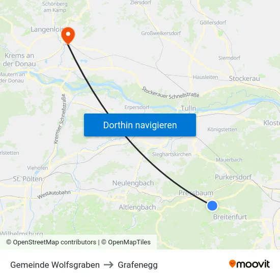 Gemeinde Wolfsgraben to Grafenegg map