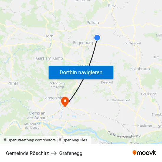 Gemeinde Röschitz to Grafenegg map
