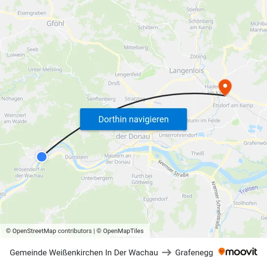 Gemeinde Weißenkirchen In Der Wachau to Grafenegg map